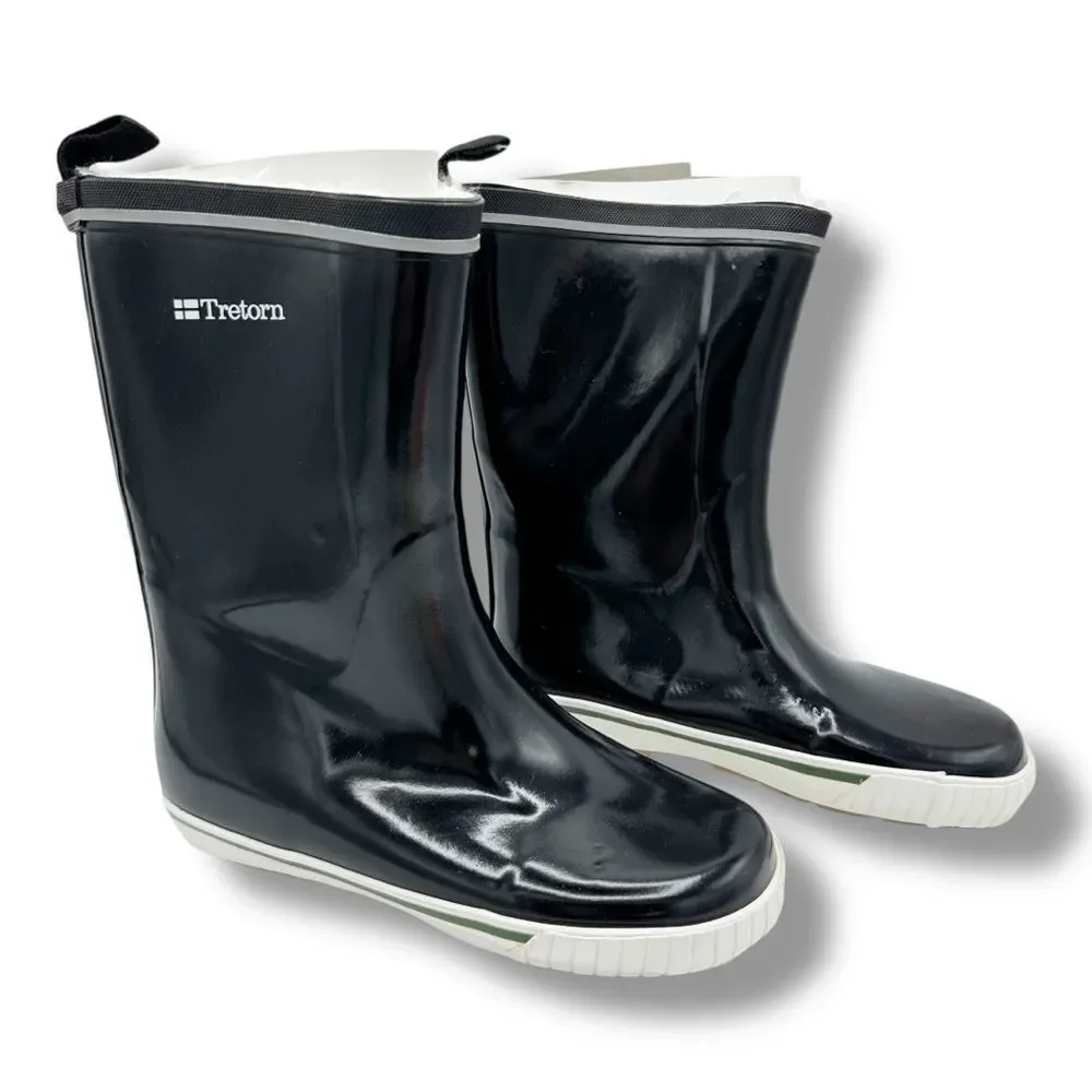 Tretorn Fleece Lined Black Skerry Rain Boots Size Women’s 4 Mid Calf Waterproof